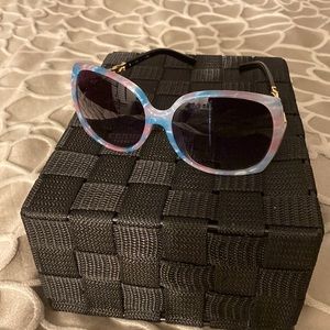Teal Multicolored Sunglasses